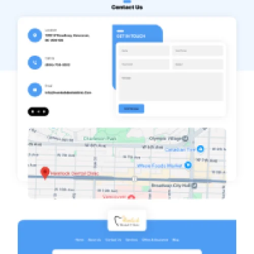 Contact Us Page Design - Desktop