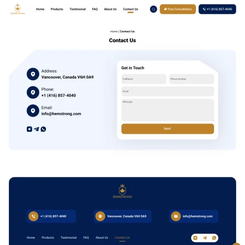 Hemstrong Contact Page
