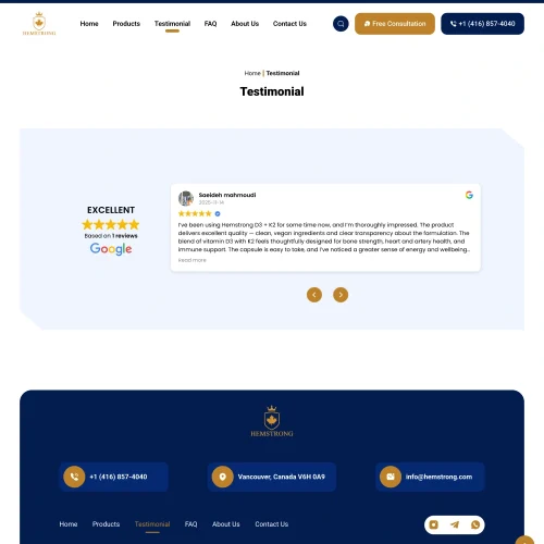 hemstrong-testimonial page